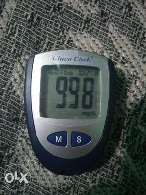 Gray And Blue Gluco Chek Glucometer
