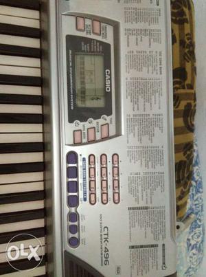 Gray Casio CTK-496 Electronic Keyboard