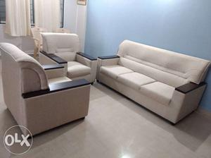 Gray Padded 3-piece Sofa Set