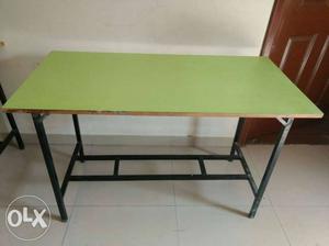 Green And Black Metal Table