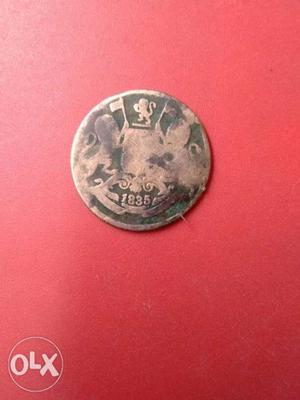  ONE Quater ANNA 182 years old coin