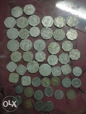 Old coins  paisa different years cal