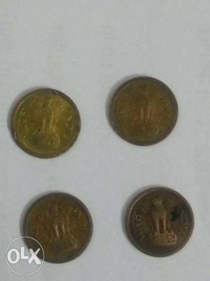Old one paise coins of s n s
