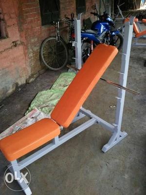 Orange And Grey Inclined Bench Press