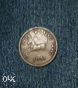 Original one pice old indian coin of year 