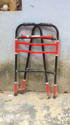 Pair Of Black-and-red Walking Frames walker only 10 days