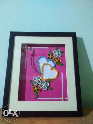 Pink And Multicolored Floral And Heart Card