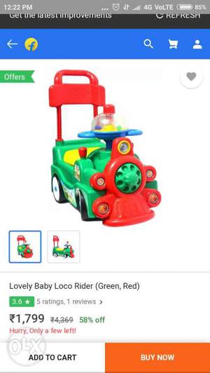 Red And Green Lovely Baby Loco Rider