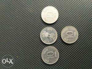 Set of 4 coins. 10 paise.