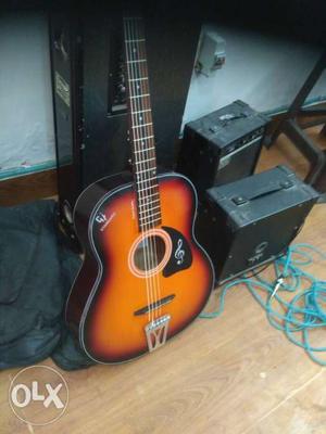 Sunburst acoustic guitar for sale, very good