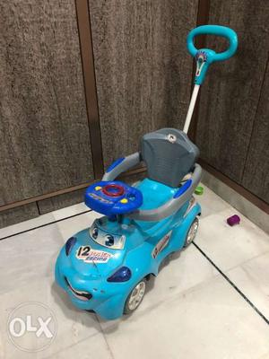 Teal And Gray Push Ride-on Toy Car