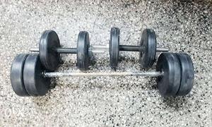 Total 20 kg... Two Dumbbells And One Barbell