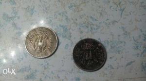 Two 25 Paise coins of  and 