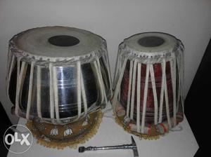 Two Brown And Gray Tabla Drums