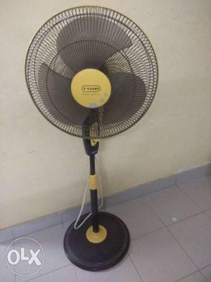 V Guard - Black And Yellow Pedestal Fan with remote