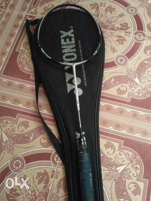 White And Black Yonex Badminton Racket