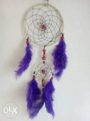 White And Blue Feather Dream Catcher