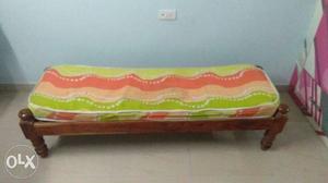 Wooden cot size 2x6 ft with mattress... dismentle type.