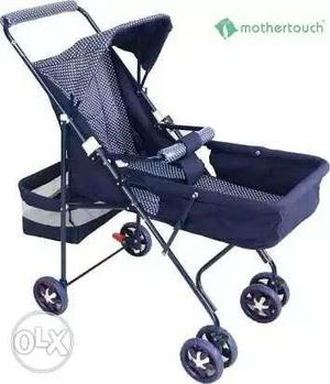 Baby's Blue And Gray Stroller