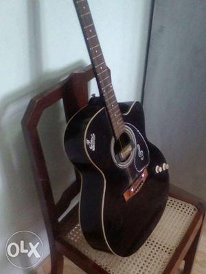 Black Cutaway signature brand Acoustic Guitar
