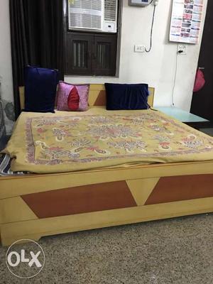 Brown Wooden Bed queen size Frame With or without Mattress