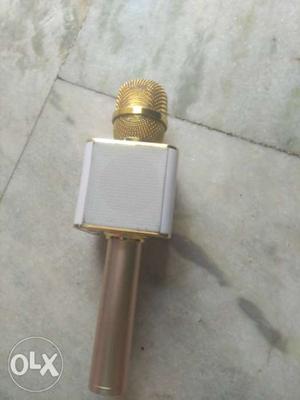 Gray And Gold Bluetooth Microphone