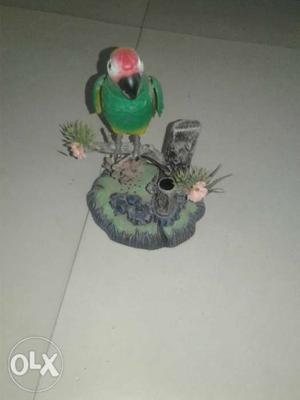Green And Red Bird Figurine