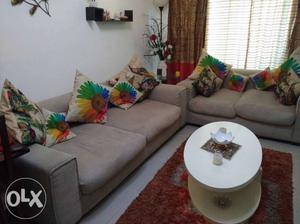 Home's branded sofa