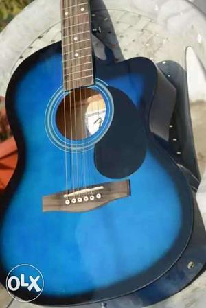 New Blue Wooden Cutaway fiero Guitar