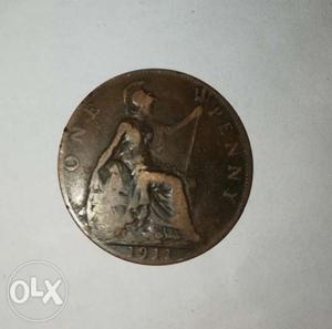 One Penny  in Copper GEORGIVS V DEI