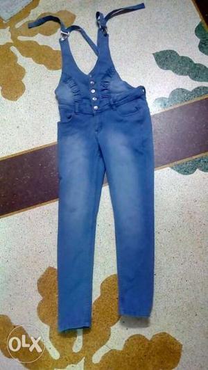 One time used..full denim dangri with exclusive