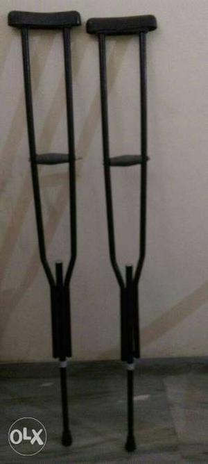 Pair Of Gray Axillary Crutches