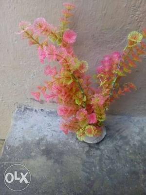 Pink And Yellow Artificial Aquarium Flower