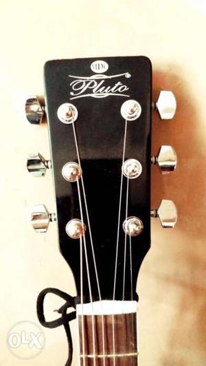 Pluto Black Acoustic Guitar + Case + 2 Picks.