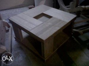 Rectangular Brown Wooden Coffee Table