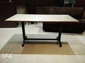 Rectangular White And Black Wooden Table