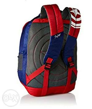 Red, Gray, And Blue Captain America Backpack