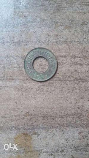 Round Copper-colored 1 India Pice Coin