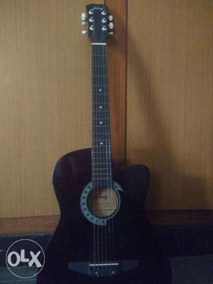 Shiny black maple wood acoustic guitar 39 inch