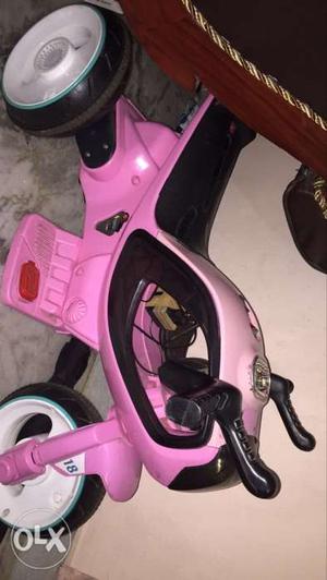 Toddler's Pink 3-wheeled Motorcycle