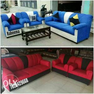 Tuff blue n red black fac sofa factory out let