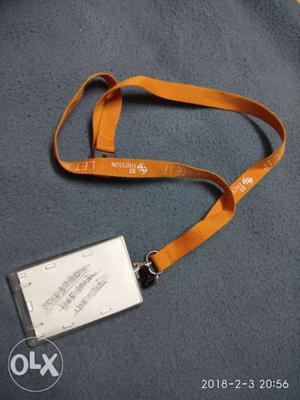 Very good quality Lanyard/I'd card holder. Orange colour and