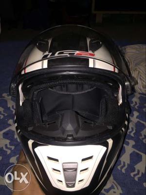 White And Black LS2 Full-face Helmet