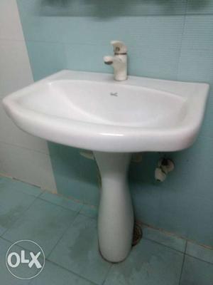 White Marble Pedestal Sink