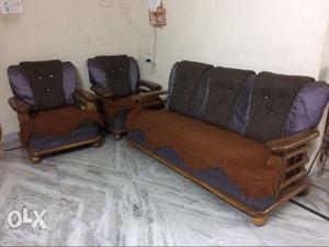 Wooden sofa 3+1+1 sale