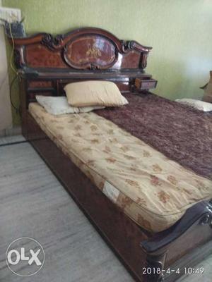 Brown Wooden Bed Frame