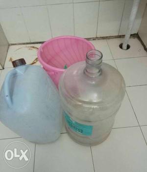 Clear Carboy And Blue Container