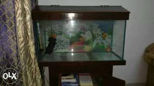 Fish aquarium with wooden shelf stand size 3 Nd