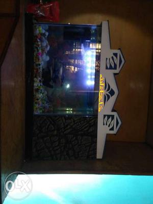 Full set 2 feet fish tank with 3D back screen and