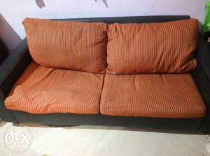 Orange Fabric 3-seat Sofa